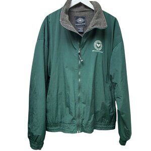 Men's Fleece Lined Jacket XL Green NJ Platform Tennis Logo Vtg Charles River